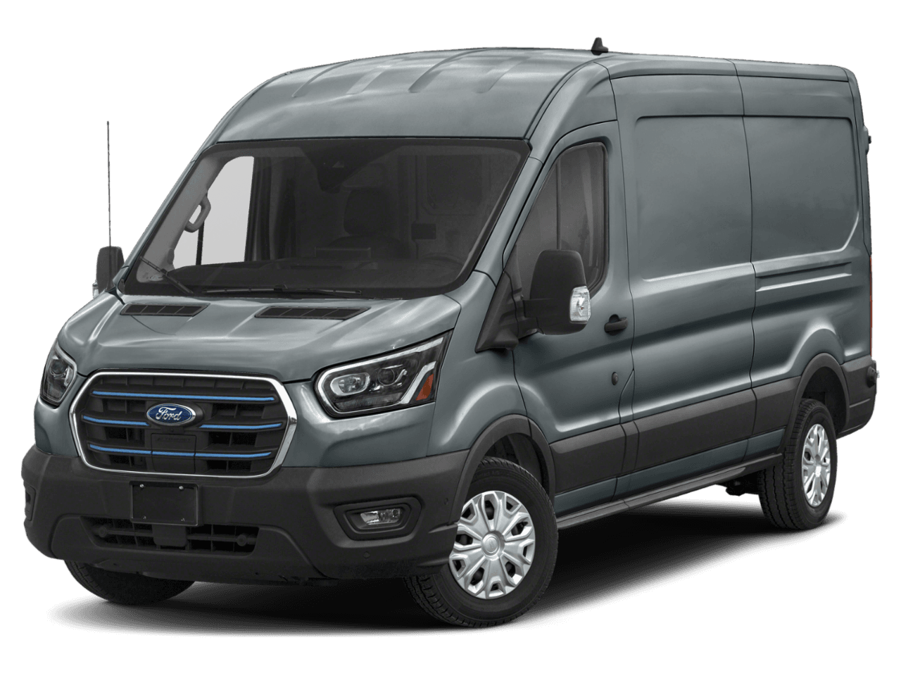 2024 Ford E-Transit Cargo Van  - Front 3/4, facing to the left