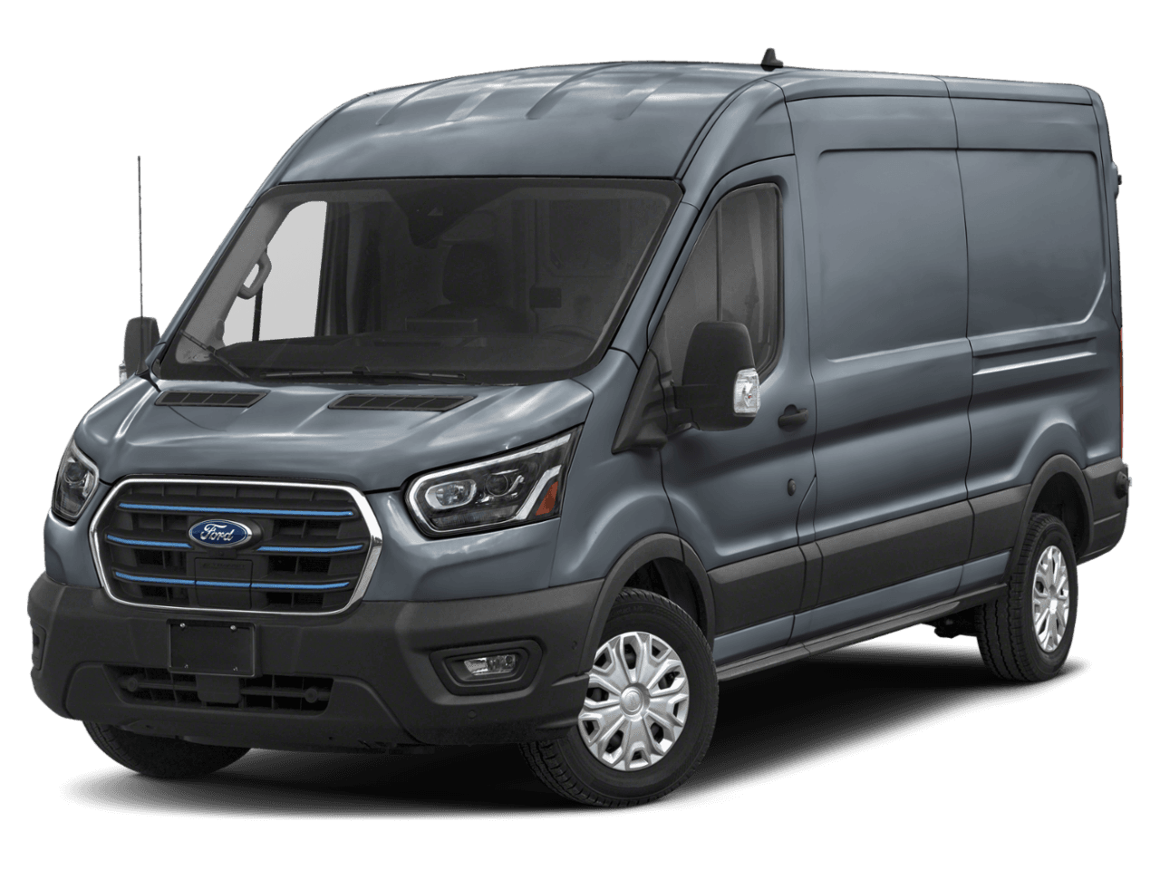 2024 Ford E-Transit Cargo Van  - Front 3/4, facing to the left