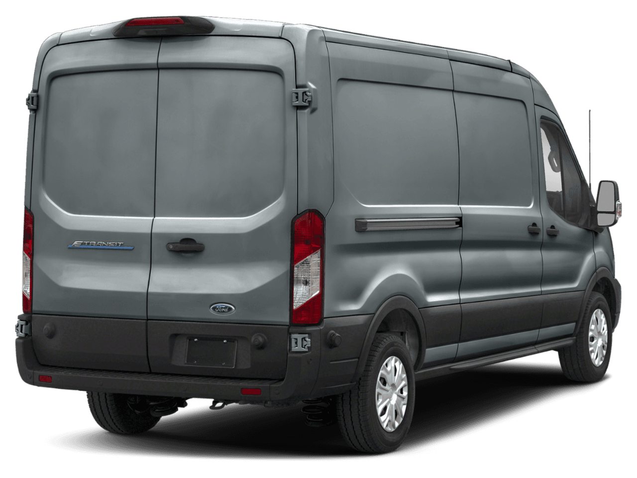 2024 Ford E-Transit Cargo Van  - Rear 3/4, facing to the right