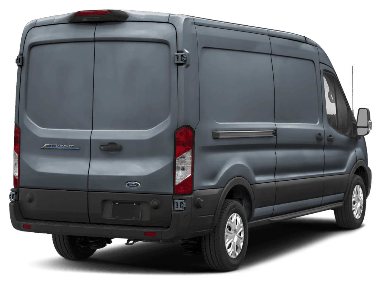 2024 Ford E-Transit Cargo Van  - Rear 3/4, facing to the right