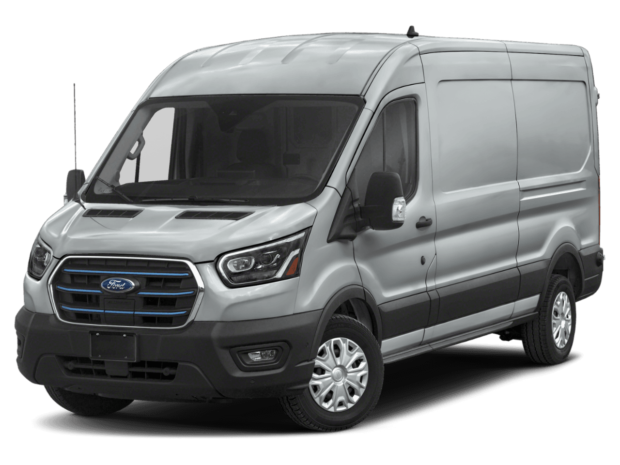 2024 Ford E-Transit Cargo Van  - Front 3/4, facing to the left