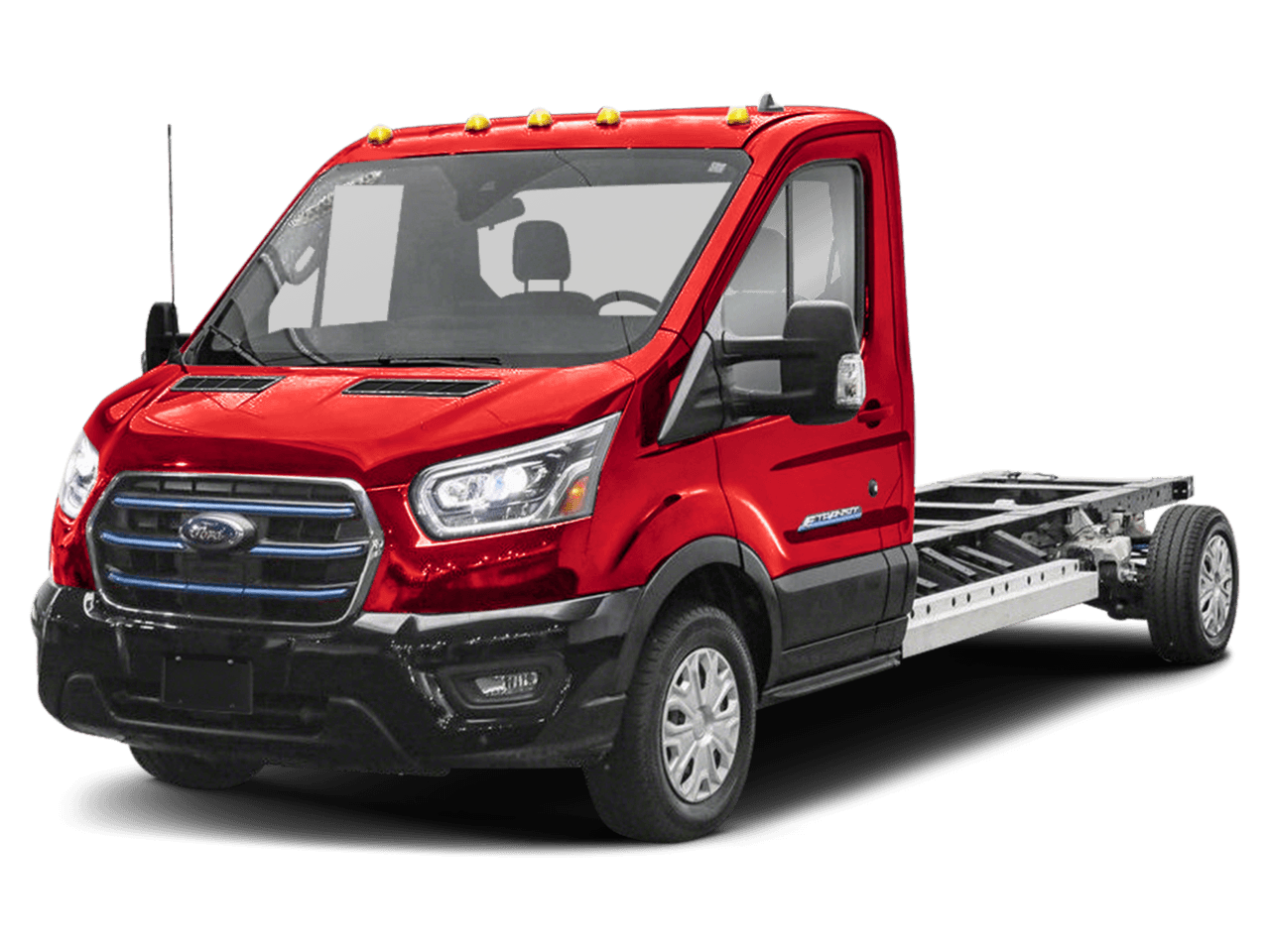 2024 Ford E-Transit Chassis T-350 - Front 3/4, facing to the left