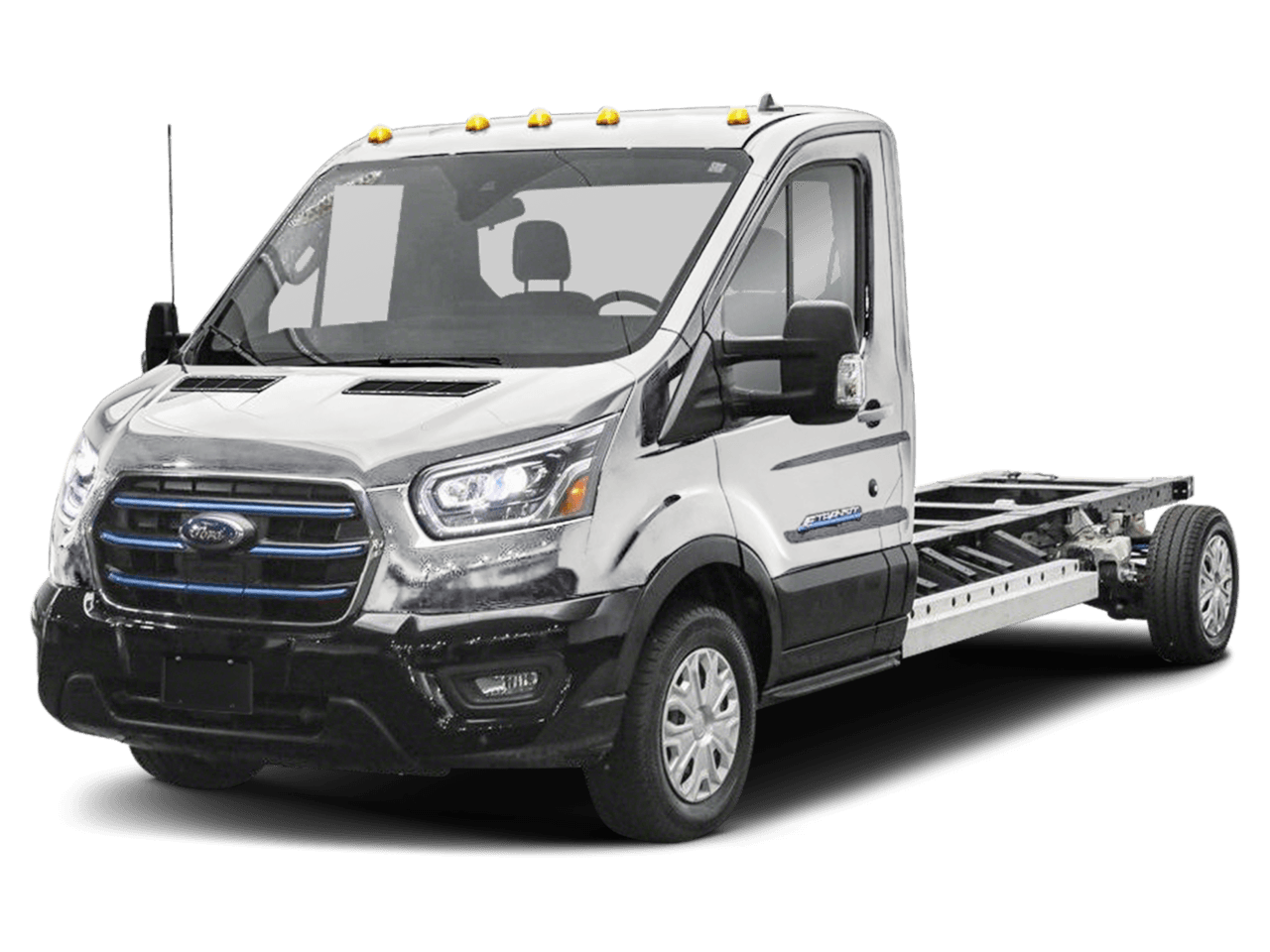 2024 Ford E-Transit Chassis T-350 - Front 3/4, facing to the left