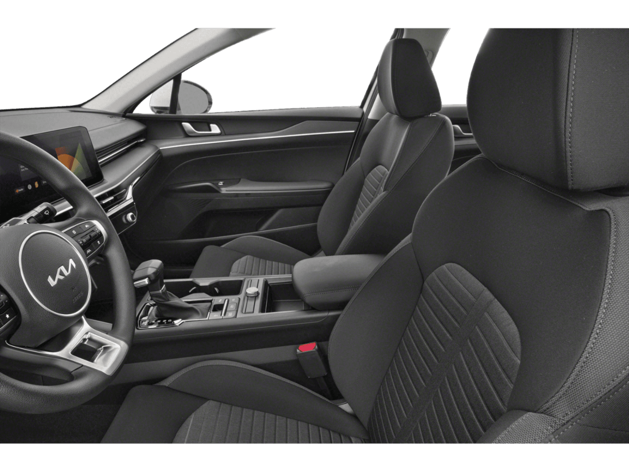 2025 Kia K5 LXS - Interior Driver's Side with Door Open, Front Seat Feature