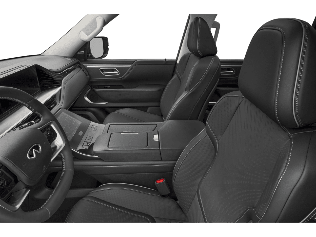 2025 INFINITI QX80 LUXE - Interior Driver's Side with Door Open, Front Seat Feature