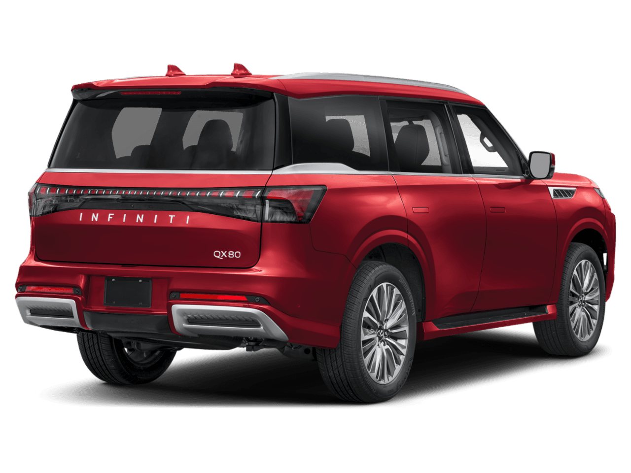 2025 INFINITI QX80 LUXE - Rear 3/4, facing to the right