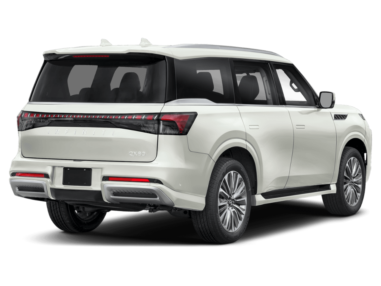 2025 INFINITI QX80 LUXE - Rear 3/4, facing to the right