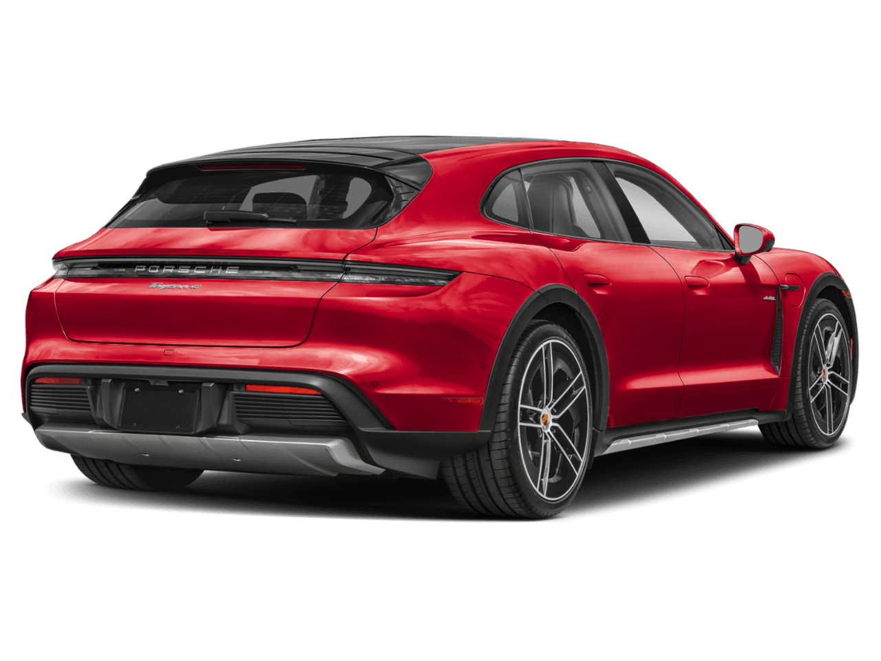 2025 Porsche Taycan Turbo S - Rear 3/4, facing to the right