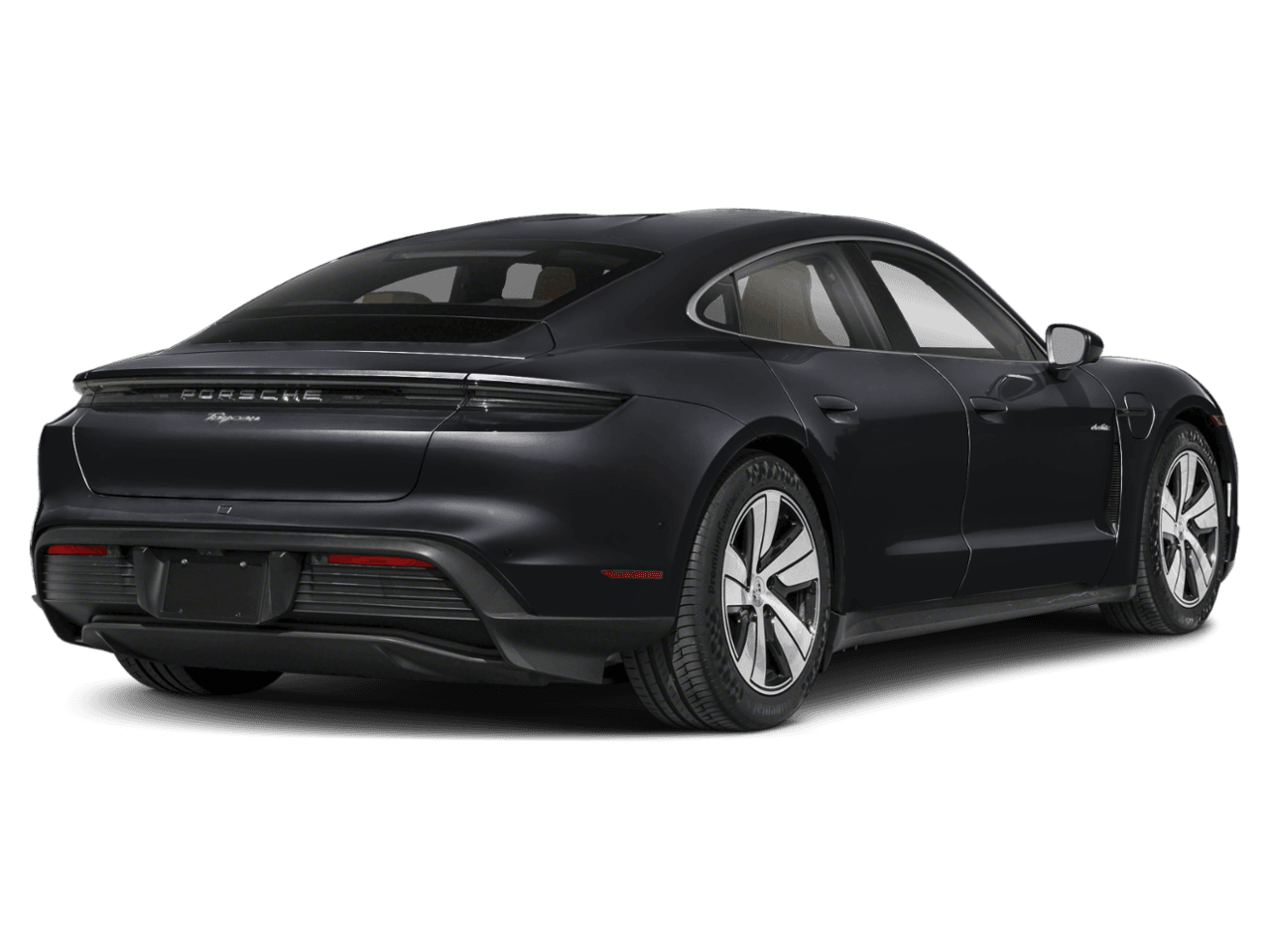 2025 Porsche Taycan Turbo S - Rear 3/4, facing to the right