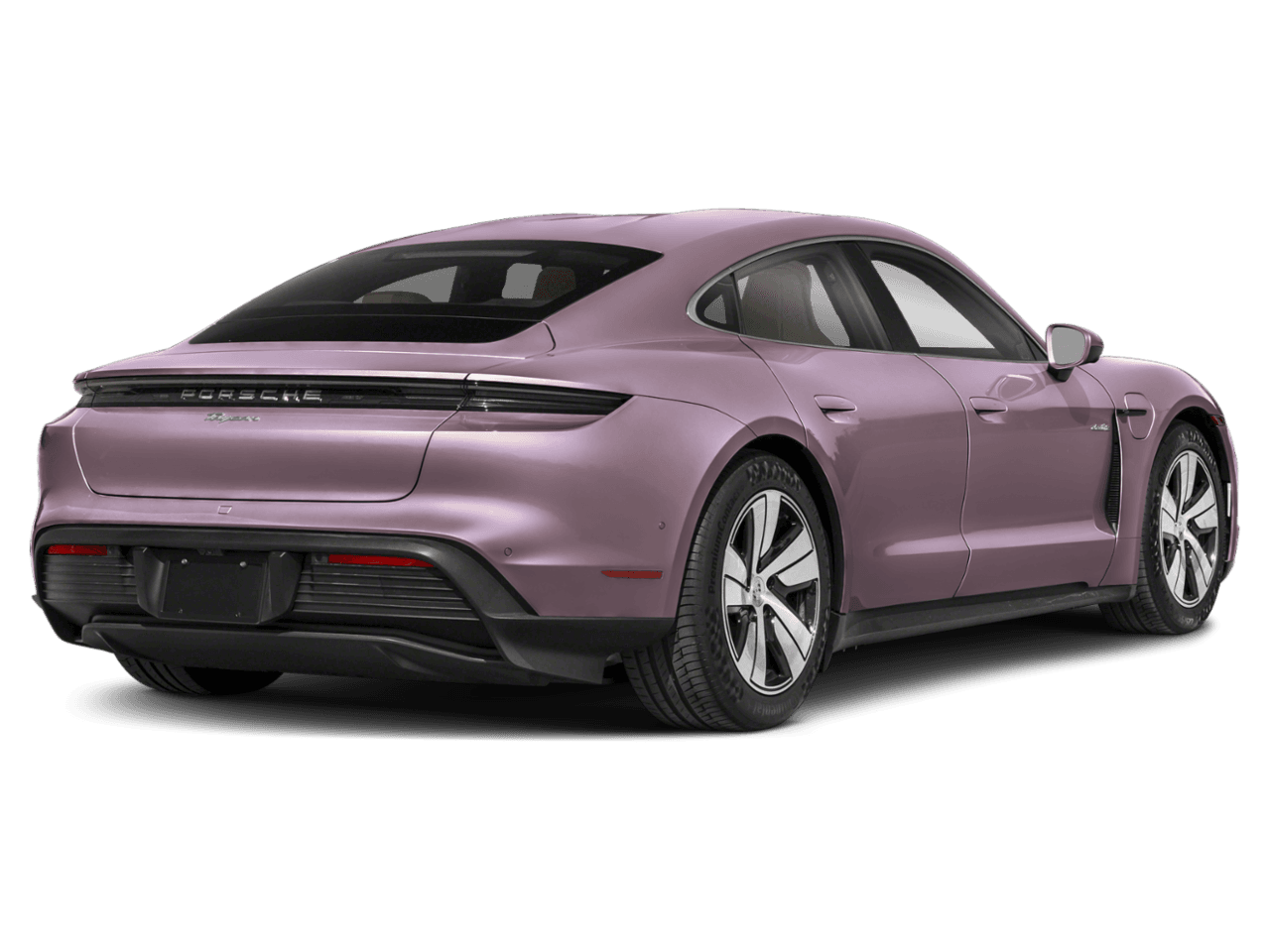 2025 Porsche Taycan Turbo S - Rear 3/4, facing to the right