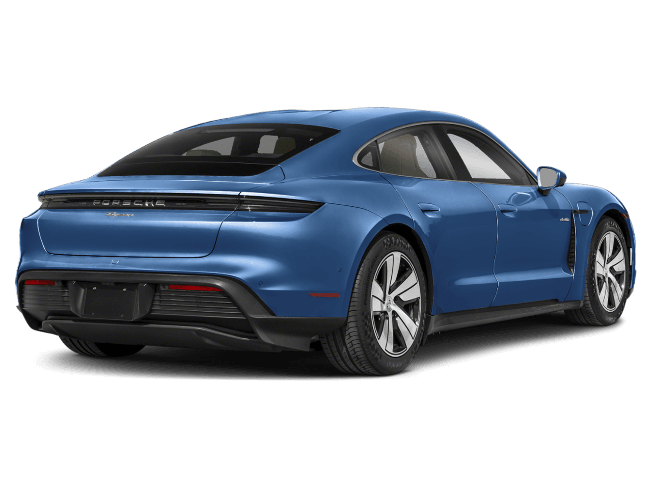 2025 Porsche Taycan  - Rear 3/4, facing to the right