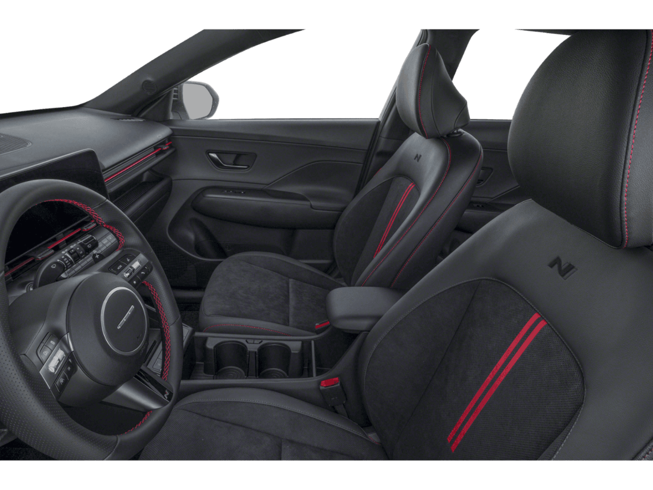 2025 Hyundai Kona N Line S - Interior Driver's Side with Door Open, Front Seat Feature