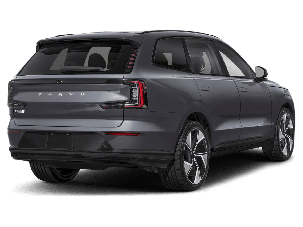 2025 Volvo EX90 Plus - Rear 3/4, facing to the right