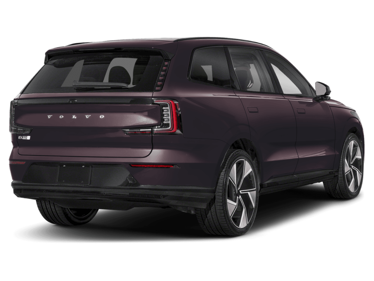 2025 Volvo EX90 Plus - Rear 3/4, facing to the right