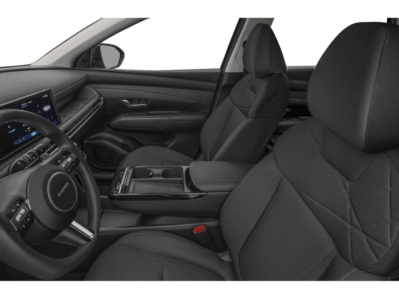 2025 Hyundai Tucson Hybrid Blue - Interior Driver's Side with Door Open, Front Seat Feature
