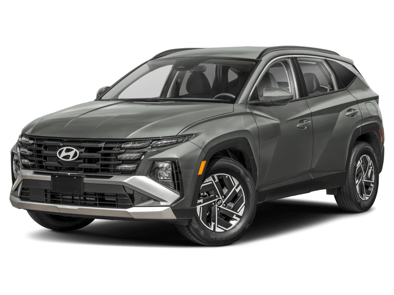2025 Hyundai Tucson Hybrid Blue - Front 3/4, facing to the left