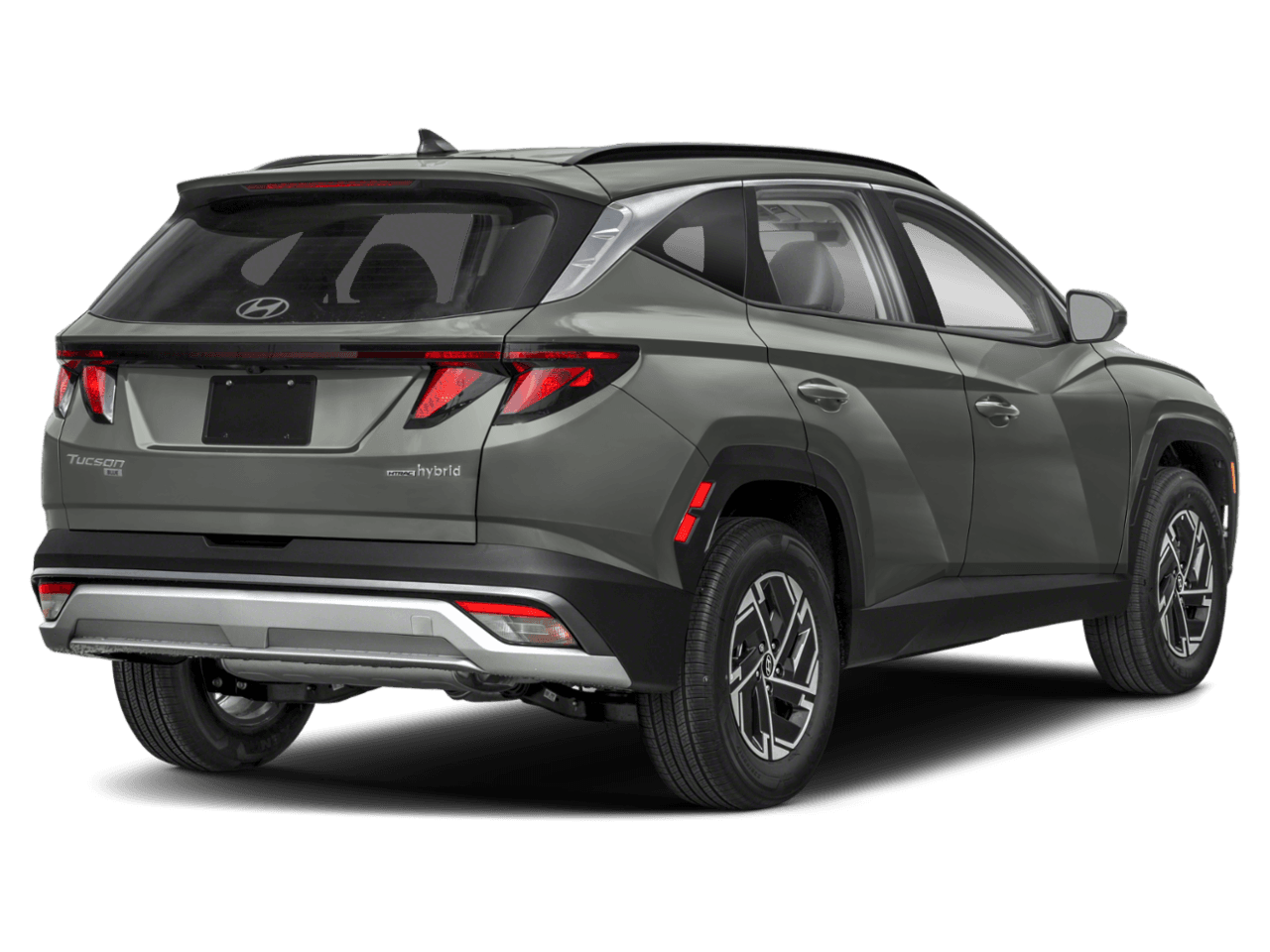 2025 Hyundai Tucson Hybrid Blue - Rear 3/4, facing to the right