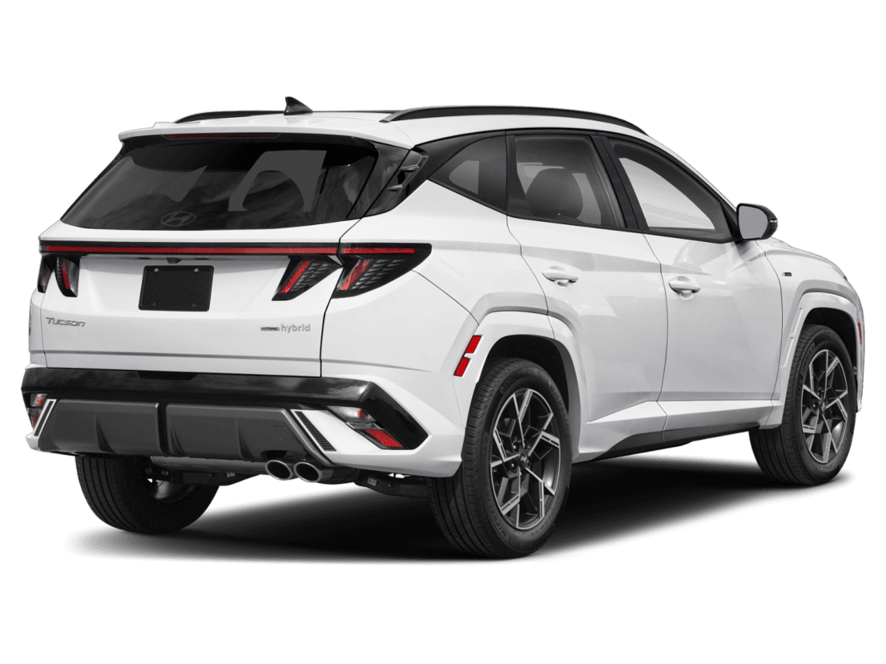 2025 Hyundai Tucson Hybrid N Line - Rear 3/4, facing to the right
