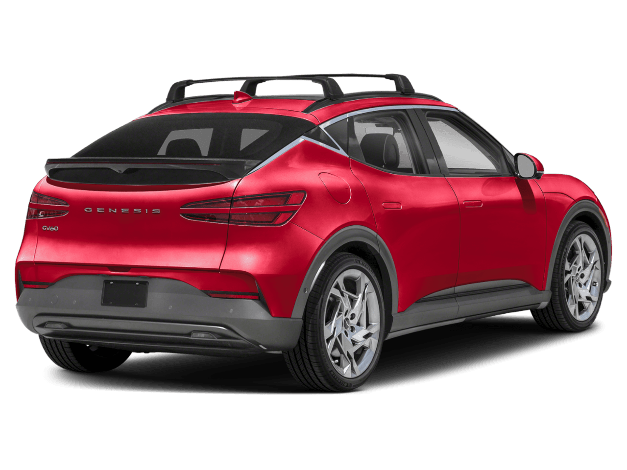 2025 Genesis GV60 Performance - Rear 3/4, facing to the right