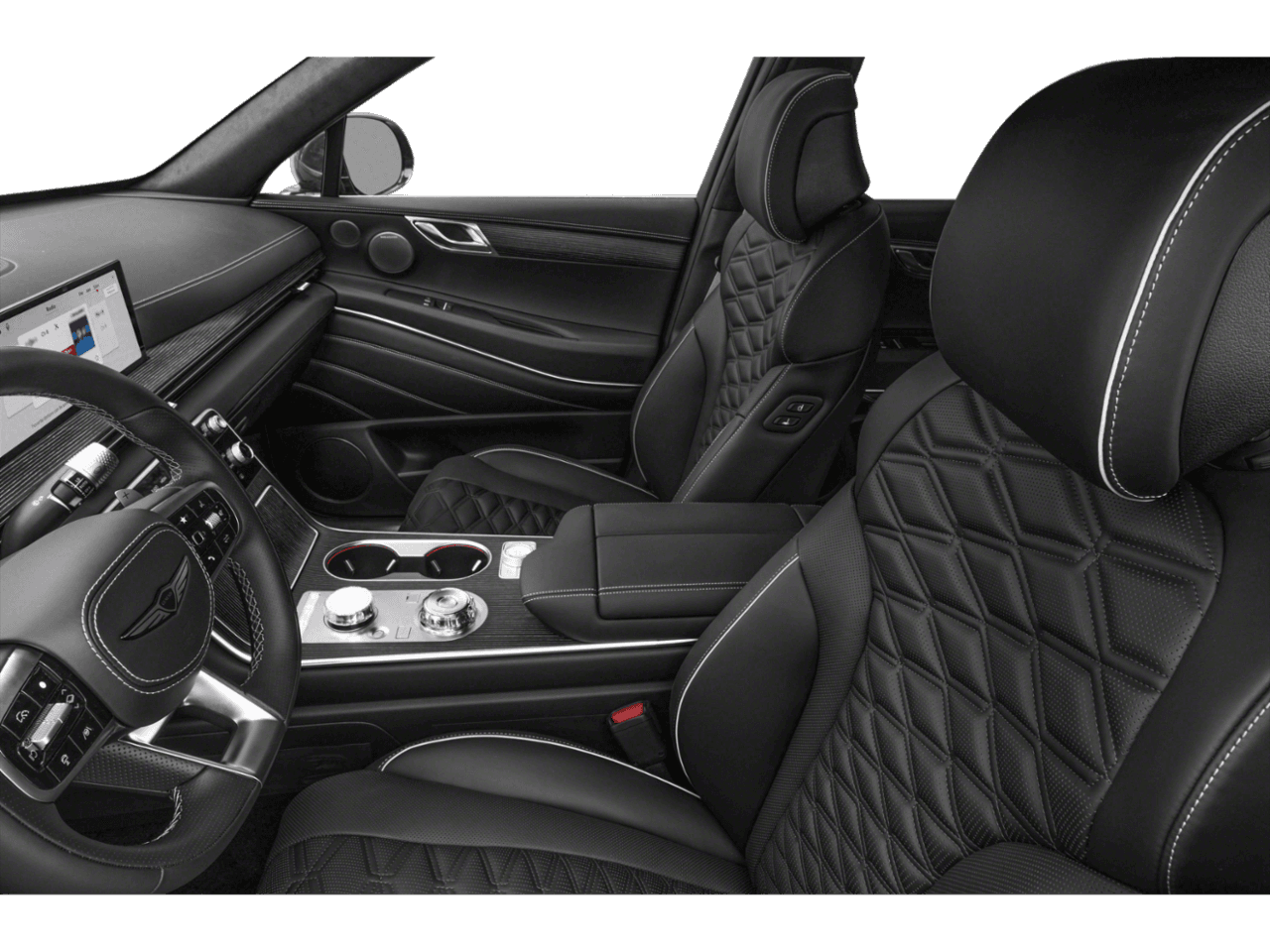 2025 Genesis GV80 Coupe 3.5T e-SC - Interior Driver's Side with Door Open, Front Seat Feature