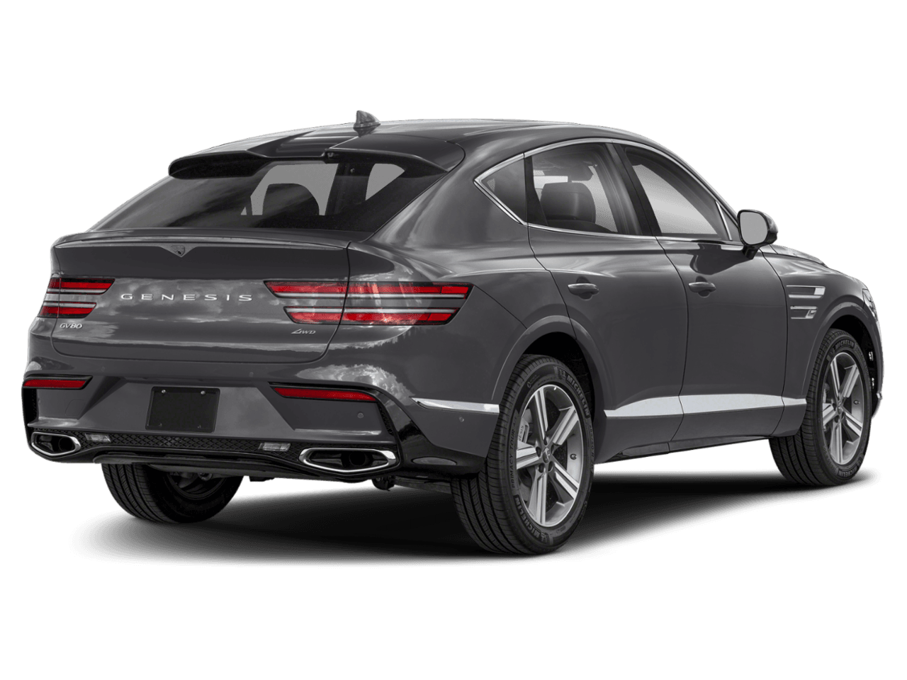 2025 Genesis GV80 Coupe 3.5T e-SC - Rear 3/4, facing to the right