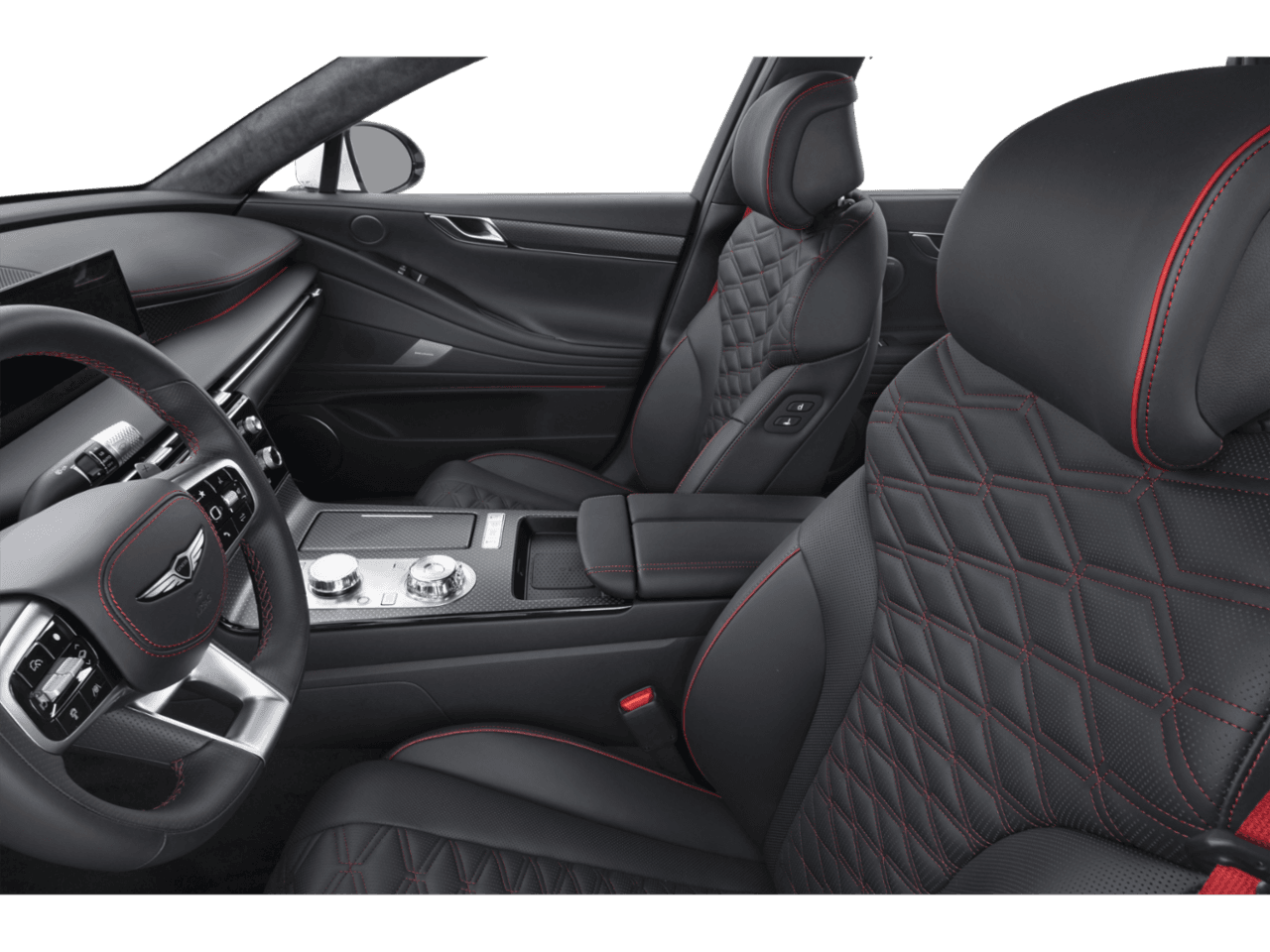 2025 Genesis G80 3.5T Sport Prestige - Interior Driver's Side with Door Open, Front Seat Feature