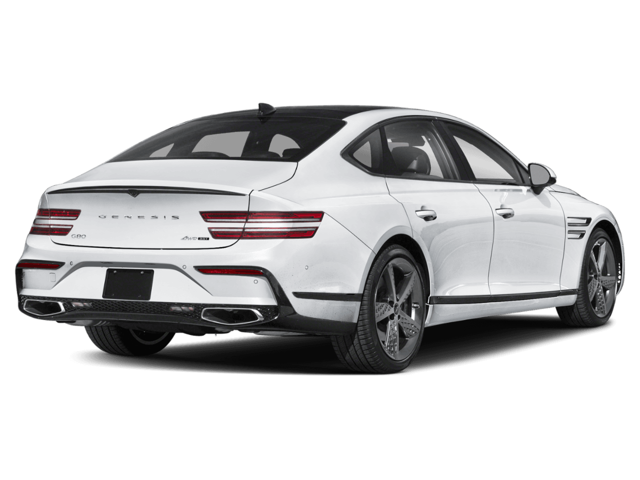 2025 Genesis G80 3.5T Sport Prestige - Rear 3/4, facing to the right
