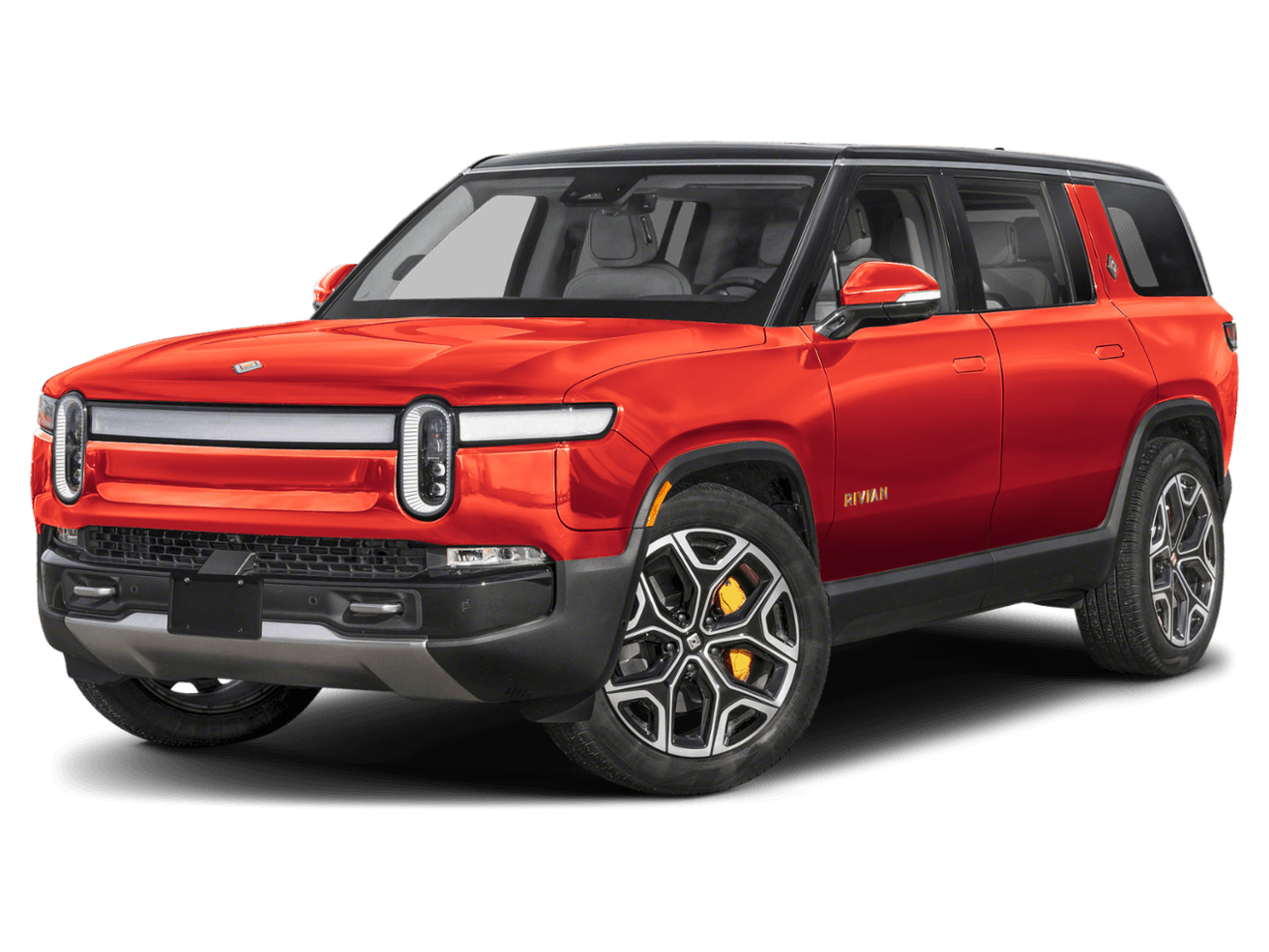 2025 Rivian R1S Adventure - Front 3/4, facing to the left