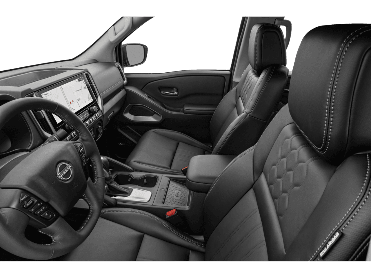 2025 Nissan Frontier SL - Interior Driver's Side with Door Open, Front Seat Feature