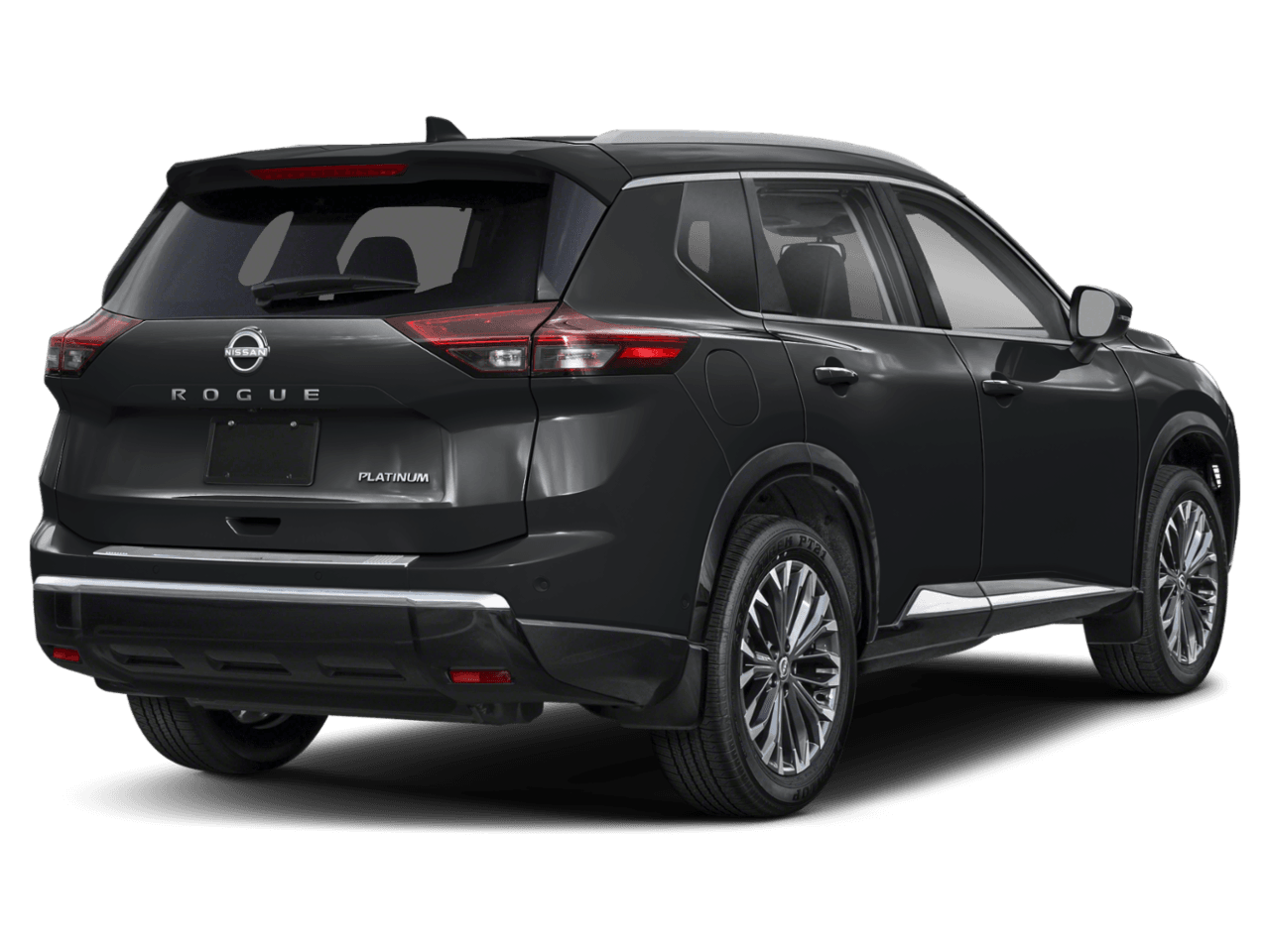 2025 Nissan Rogue Platinum - Rear 3/4, facing to the right
