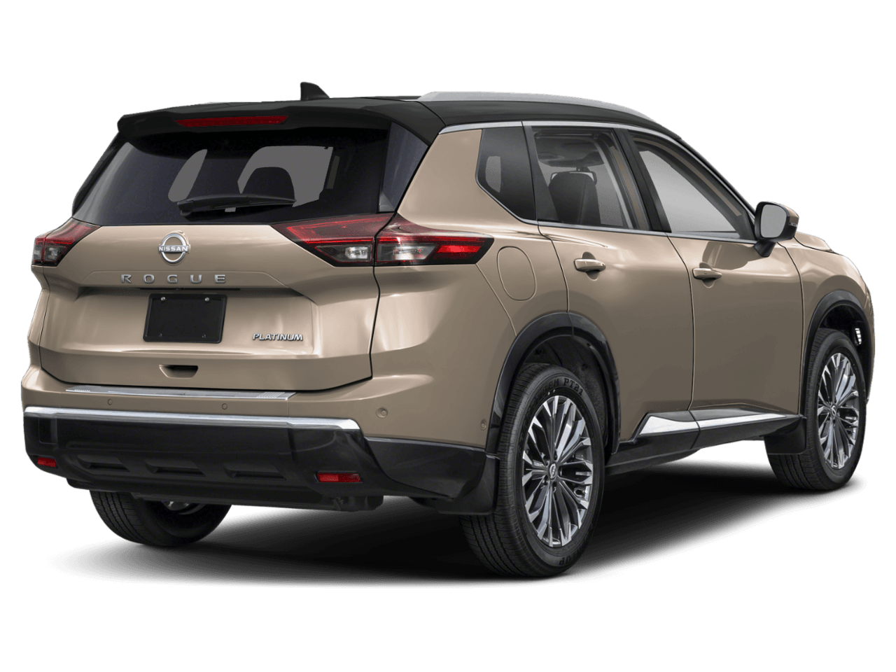 2025 Nissan Rogue Platinum - Rear 3/4, facing to the right