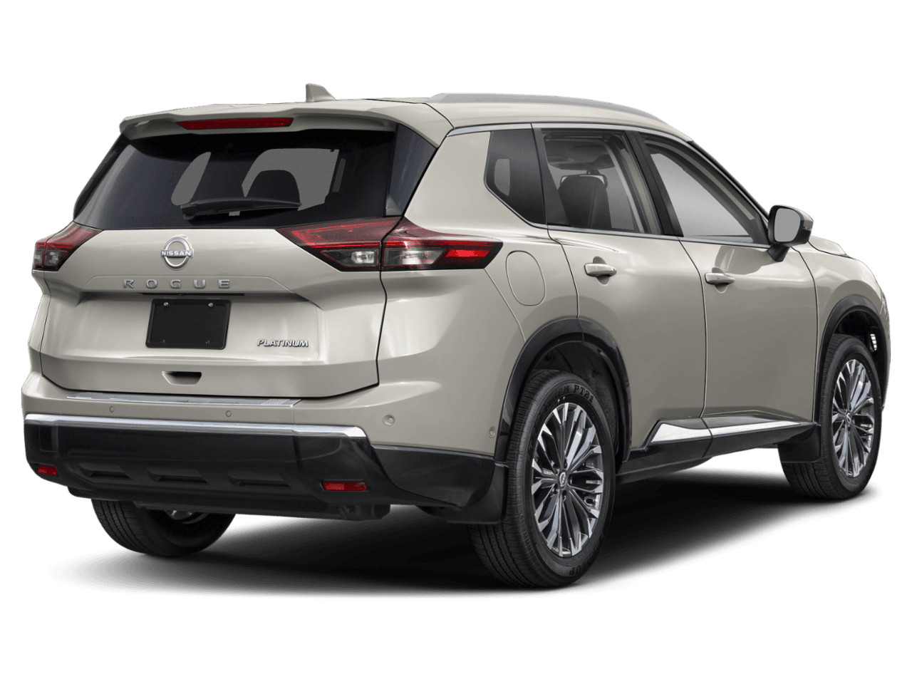 2025 Nissan Rogue Platinum - Rear 3/4, facing to the right