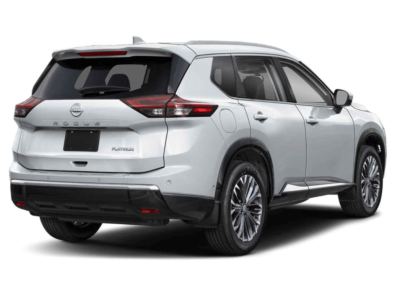 2025 Nissan Rogue Platinum - Rear 3/4, facing to the right