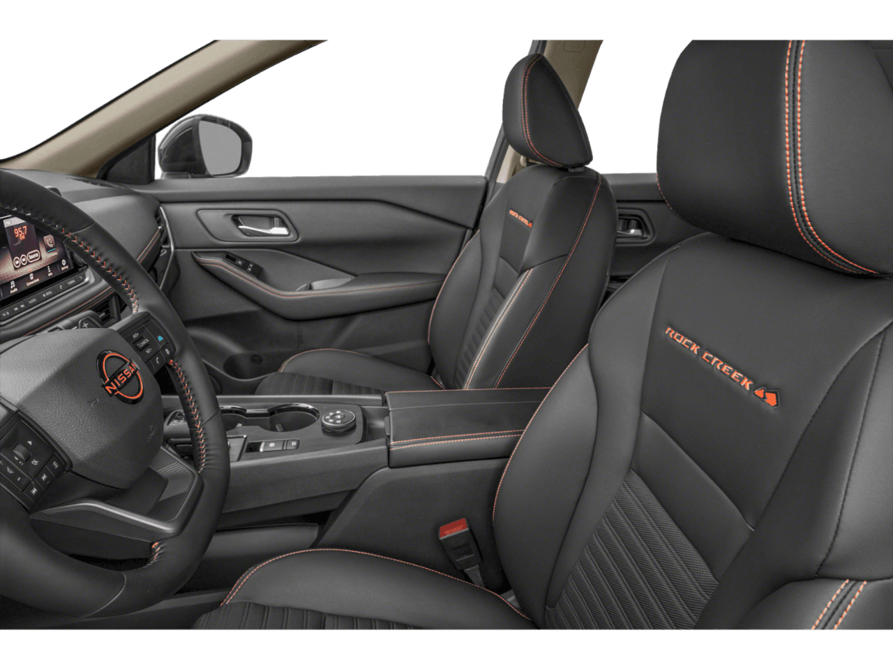 2025 Nissan Rogue Rock Creek - Interior Driver's Side with Door Open, Front Seat Feature