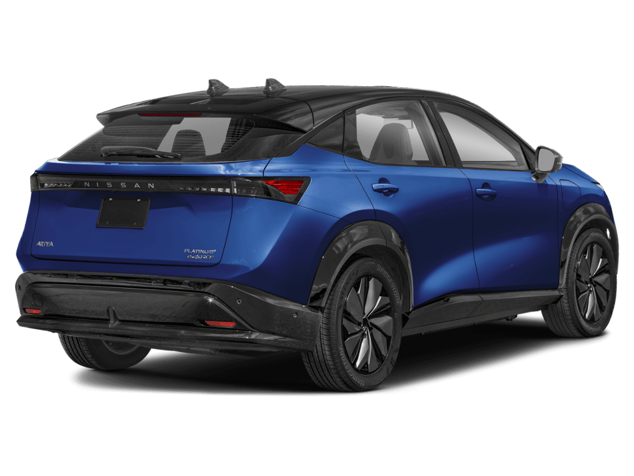 2025 Nissan ARIYA PLATINUM+ - Rear 3/4, facing to the right