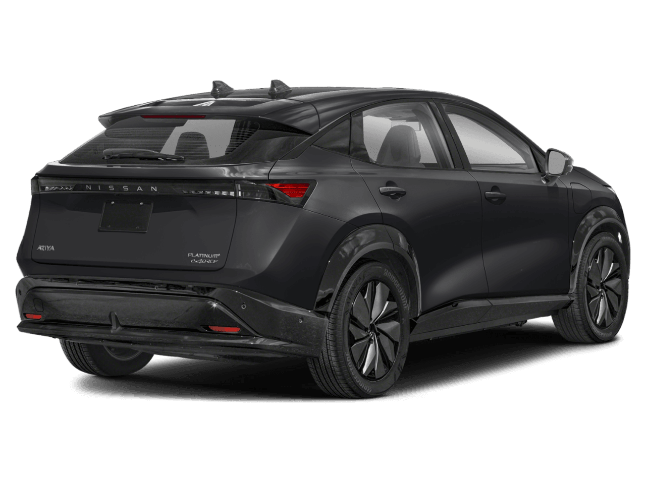 2025 Nissan ARIYA PLATINUM+ - Rear 3/4, facing to the right