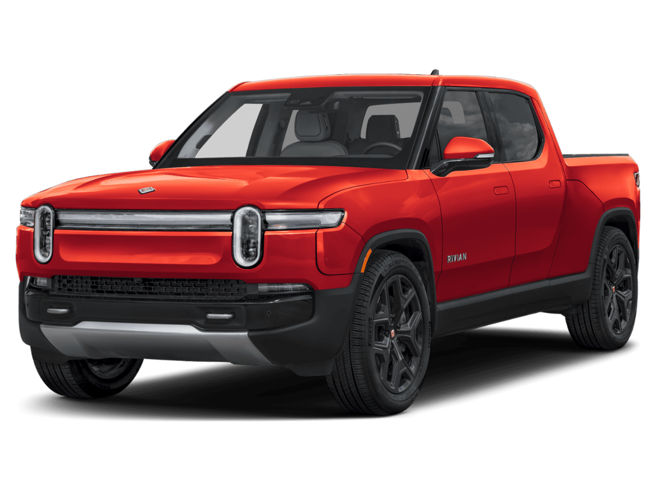 2025 Rivian R1T Adventure - Front 3/4, facing to the left