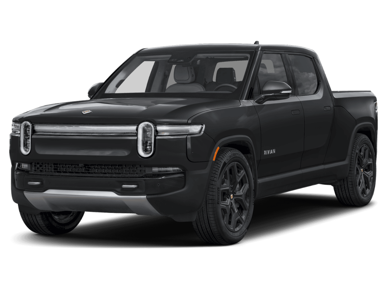 2025 Rivian R1T Adventure - Front 3/4, facing to the left