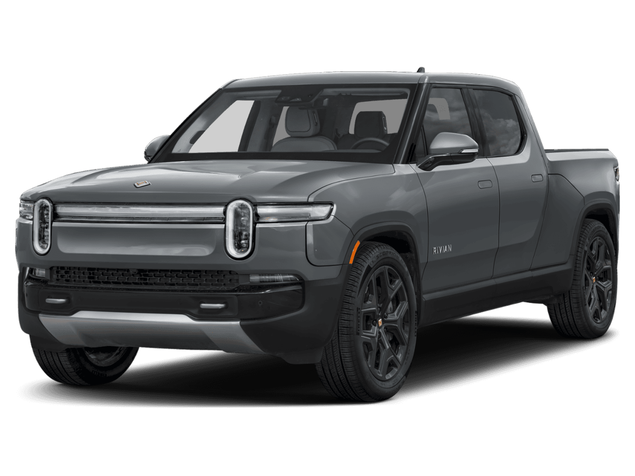 2025 Rivian R1T Adventure - Front 3/4, facing to the left