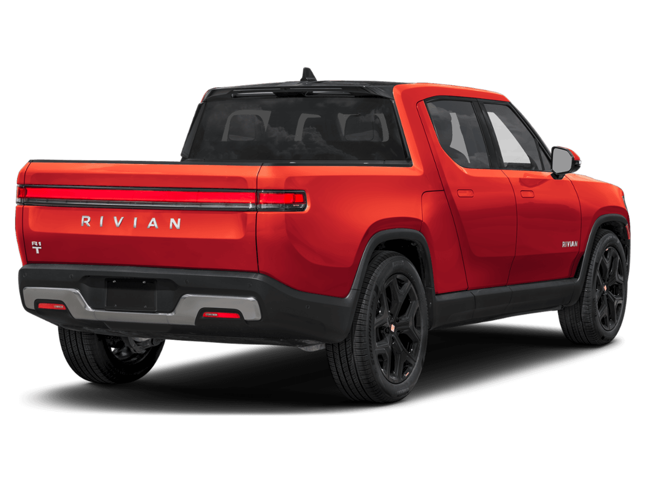 2025 Rivian R1T Premium - Rear 3/4, facing to the right