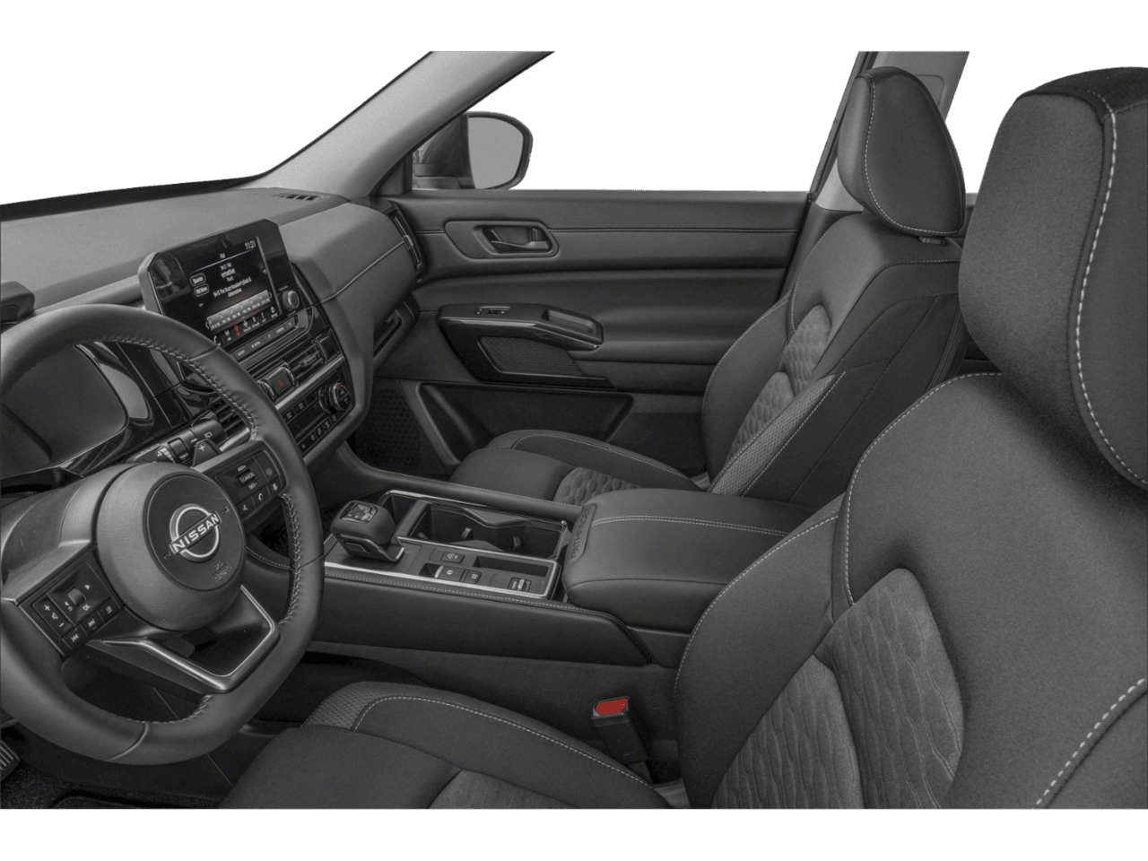 2025 Nissan Pathfinder SV - Interior Driver's Side with Door Open, Front Seat Feature