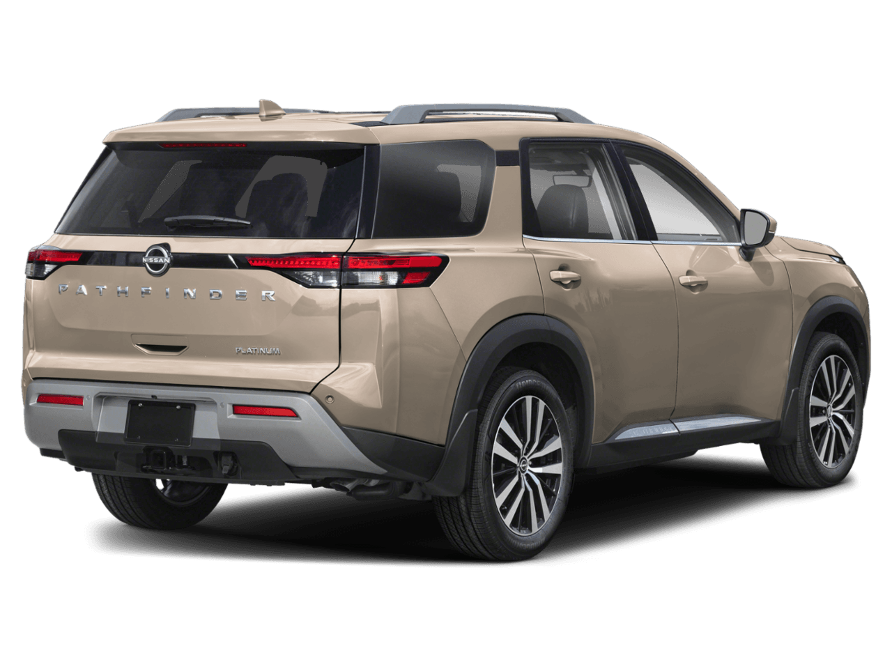 2025 Nissan Pathfinder Platinum - Rear 3/4, facing to the right