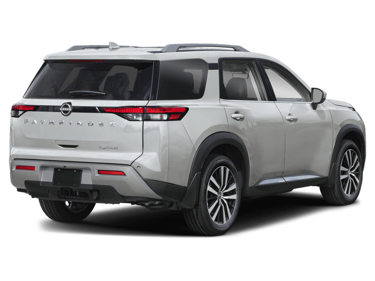 2025 Nissan Pathfinder Platinum - Rear 3/4, facing to the right