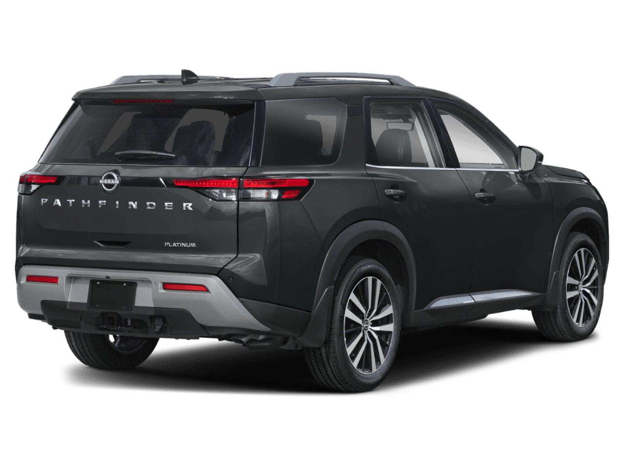 2025 Nissan Pathfinder Platinum - Rear 3/4, facing to the right