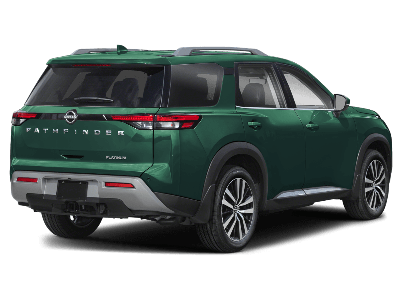 2025 Nissan Pathfinder Platinum - Rear 3/4, facing to the right
