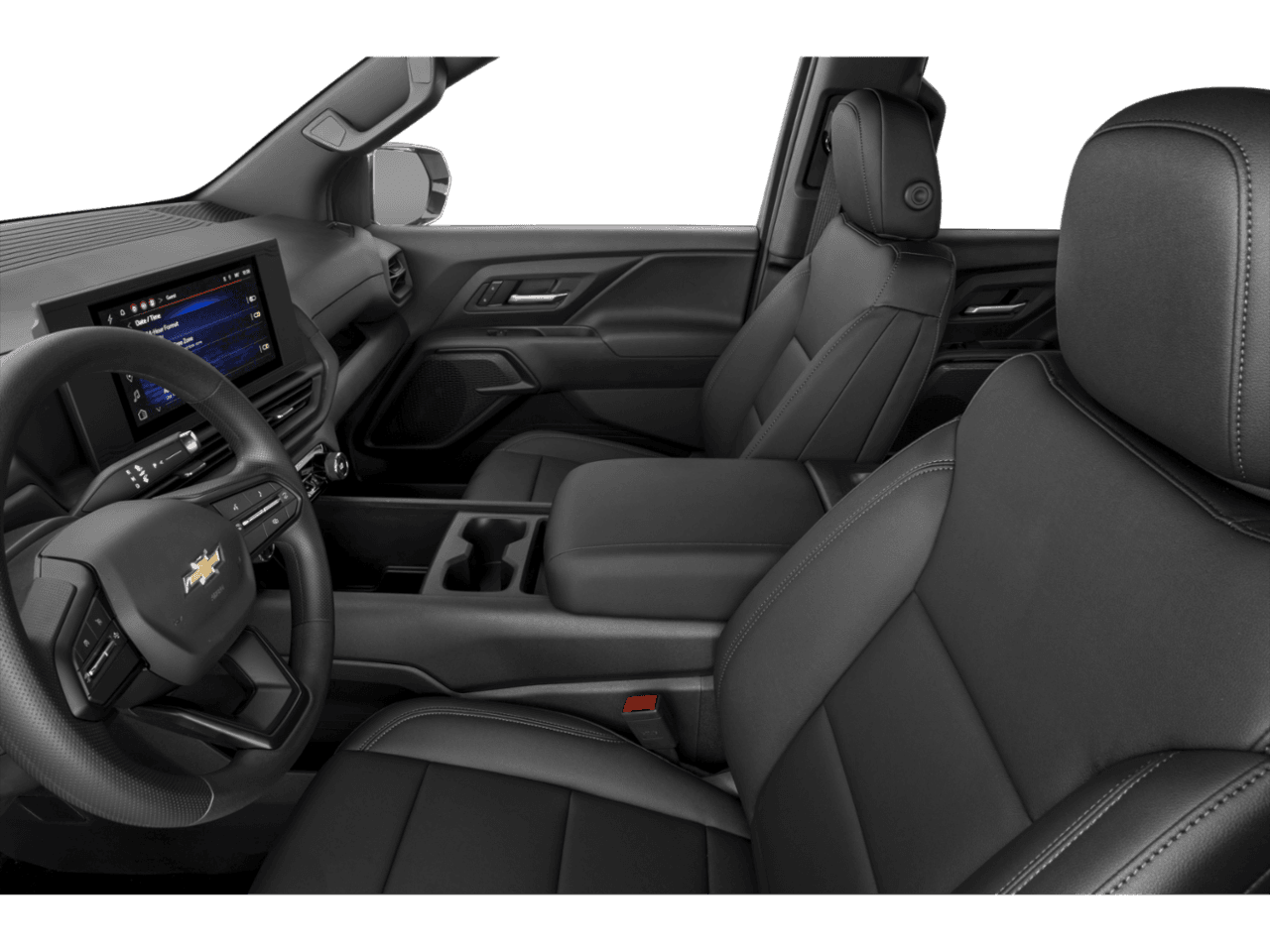 2025 Chevrolet Silverado EV Work Truck - Interior Driver's Side with Door Open, Front Seat Feature