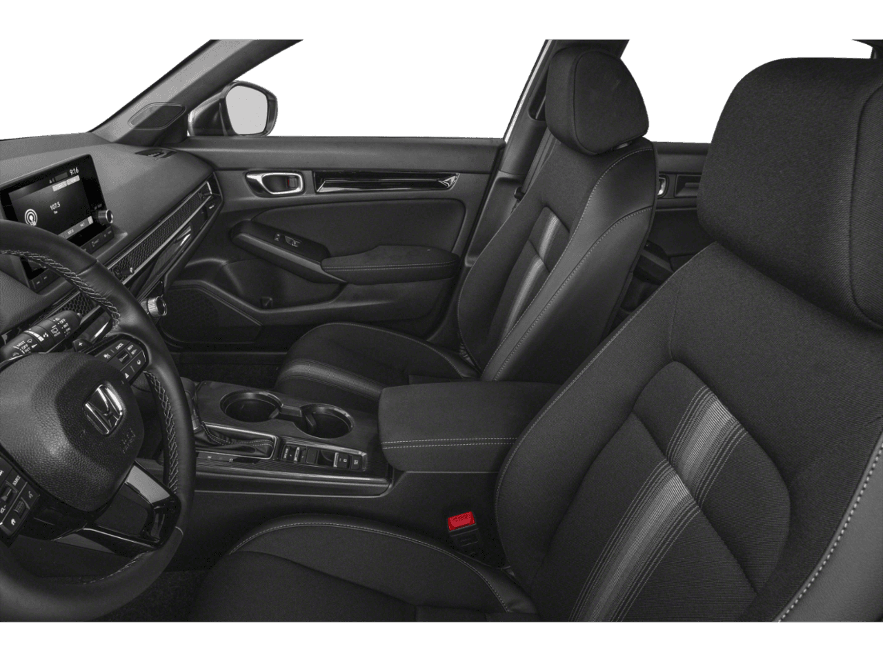 2025 Honda Civic Hatchback Hybrid Sport - Interior Driver's Side with Door Open, Front Seat Feature