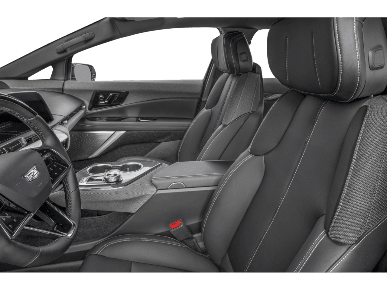 2025 Cadillac OPTIQ Sport - Interior Driver's Side with Door Open, Front Seat Feature