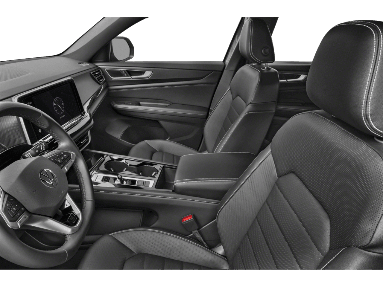 2025 Volkswagen Atlas Cross Sport 2.0T SEL R-Line Black - Interior Driver's Side with Door Open, Front Seat Feature