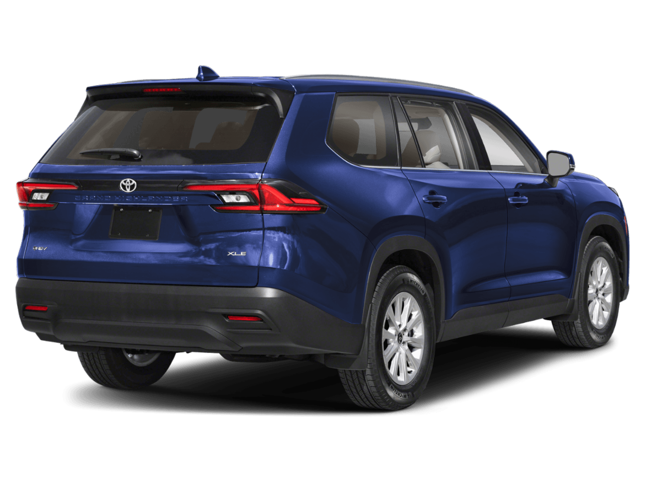 2025 Toyota Grand Highlander Hybrid XLE - Rear 3/4, facing to the right